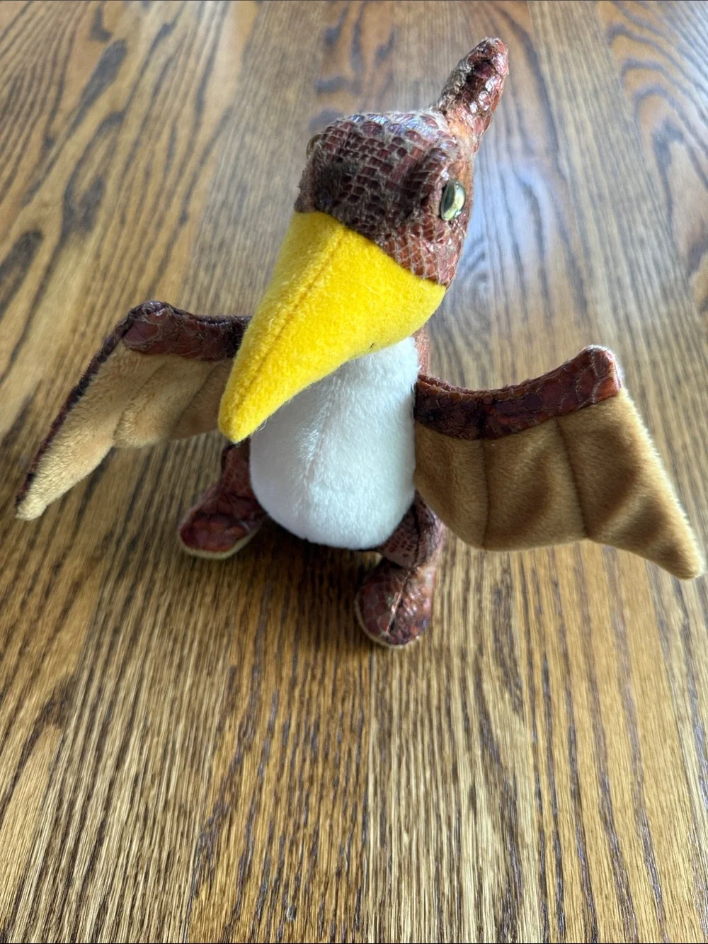 Aurora Plush Pterosaur Bird Toy - Brown, Yellow, White